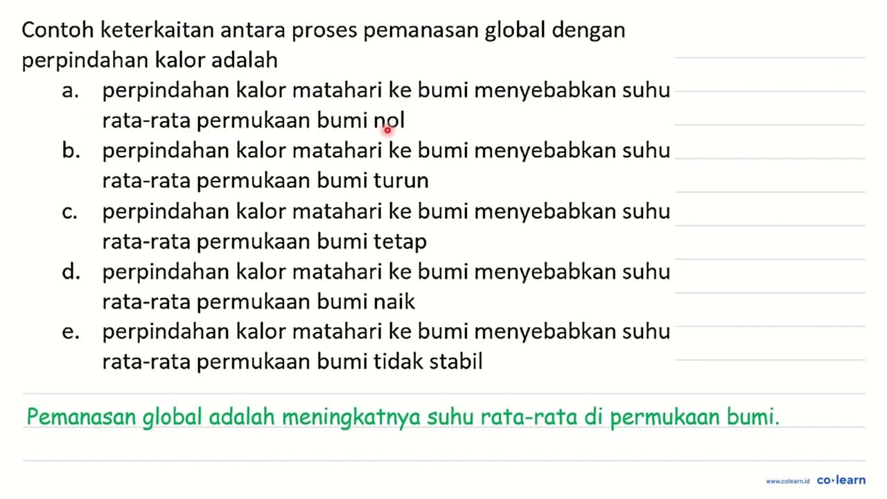 Contoh keterkaitan antara proses pemanasan global dengan