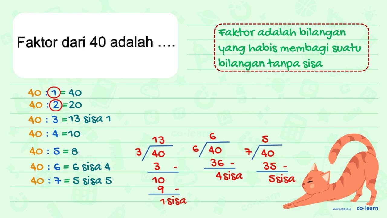 Faktor dari 40 adalah