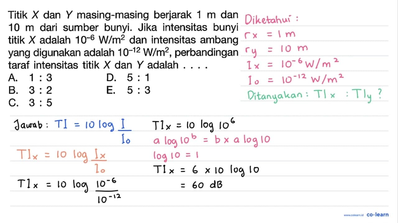 Titik X dan Y masing-masing berjarak 1 m dan 10 m dari