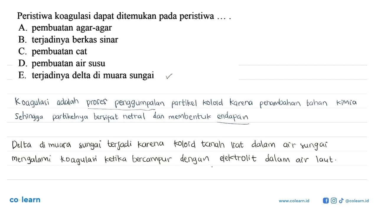 Peristiwa koagulasi dapat ditemukan pada peristiwa ... .A.