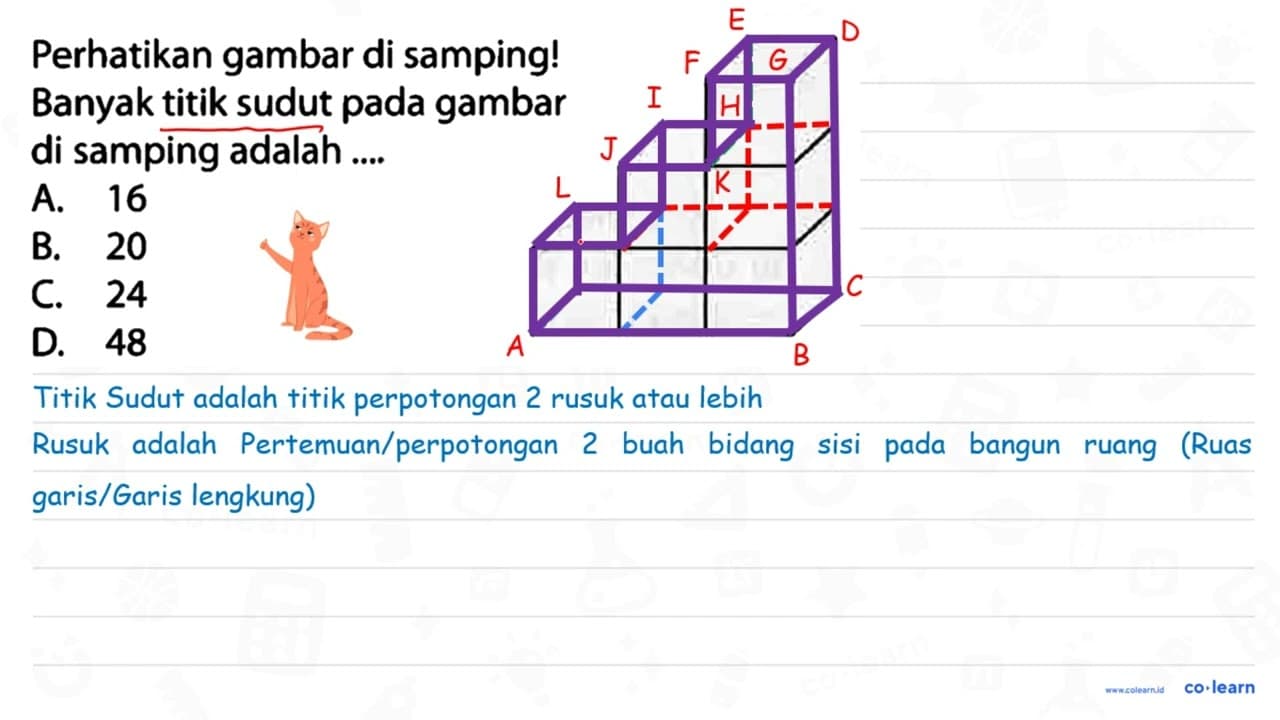 Perhatikan gambar di samping! Banyak titik sudut pada