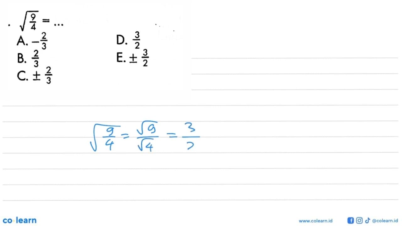 akar(9/4) = ...