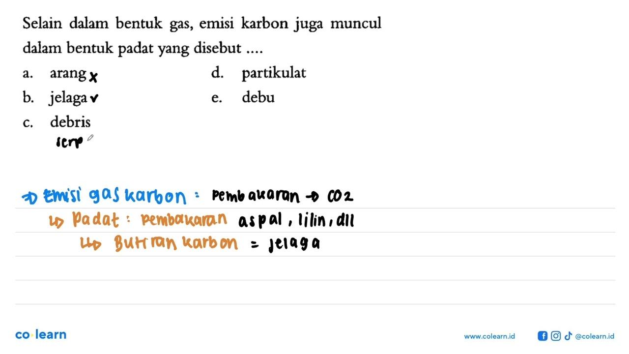 Selain dalam bentuk gas, emisi karbon juga muncul dalam