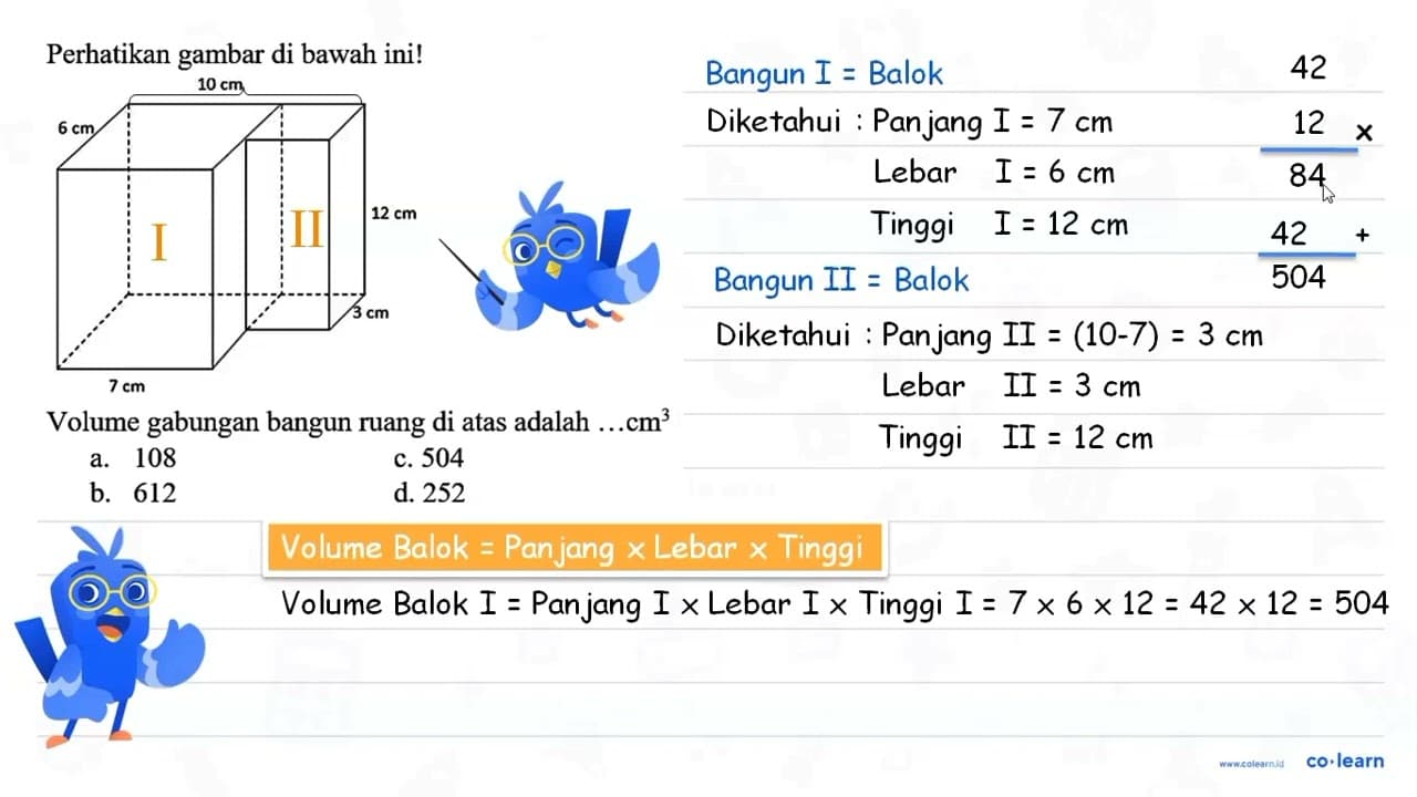 Perhatikan gambar di bawah ini! 10 cm 6 cm 12 cm 3 cm 7 cm