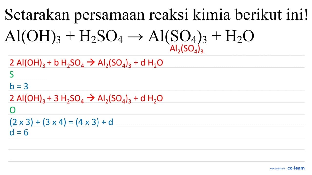 Setarakan persamaan reaksi kimia berikut ini!