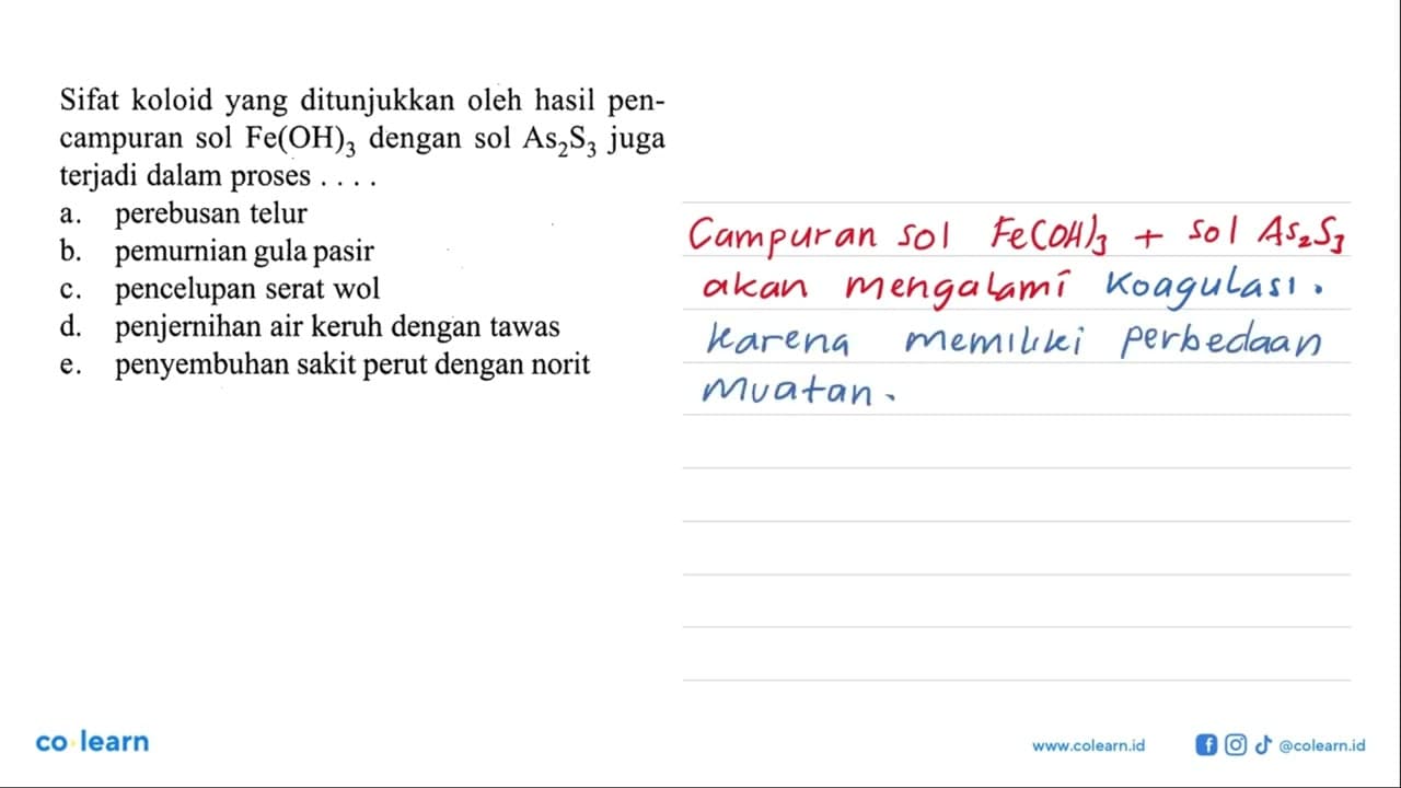 Sifat koloid yang ditunjukkan oleh hasil pencampuran sol
