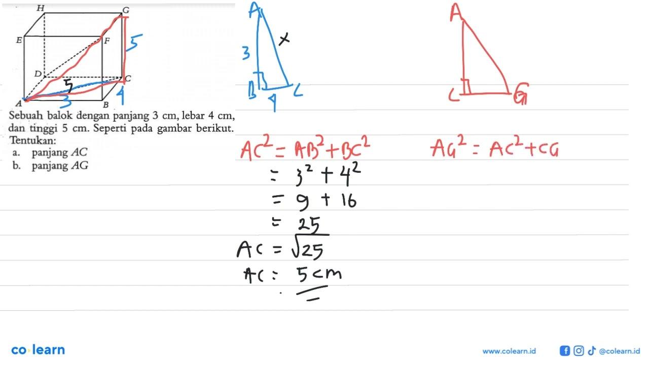 H G E F D C A B Sebuah balok dengan panjang 3 cm, lebar 4