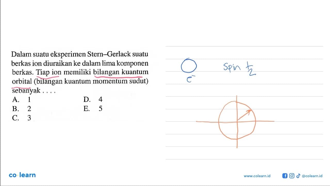 Dalam suatu eksperimen Stern-Gerlack suatu berkas ion