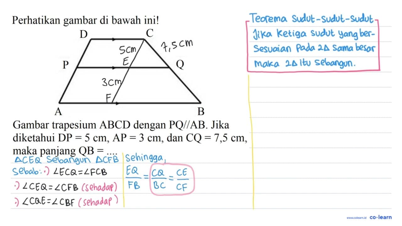 Perhatikan gambar di bawah ini! A B C D P Q Gambar