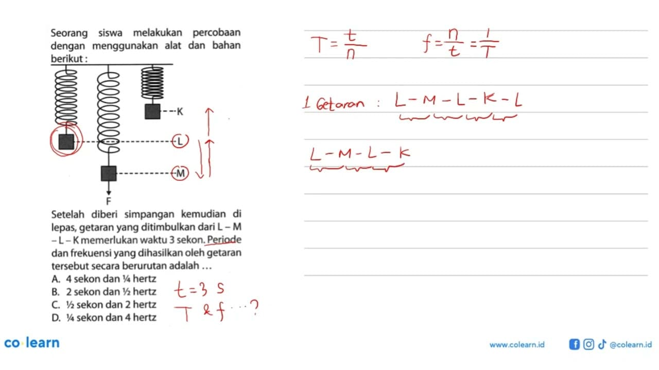 Seorang siswa melakukan percobaan dengan menggunakan alat