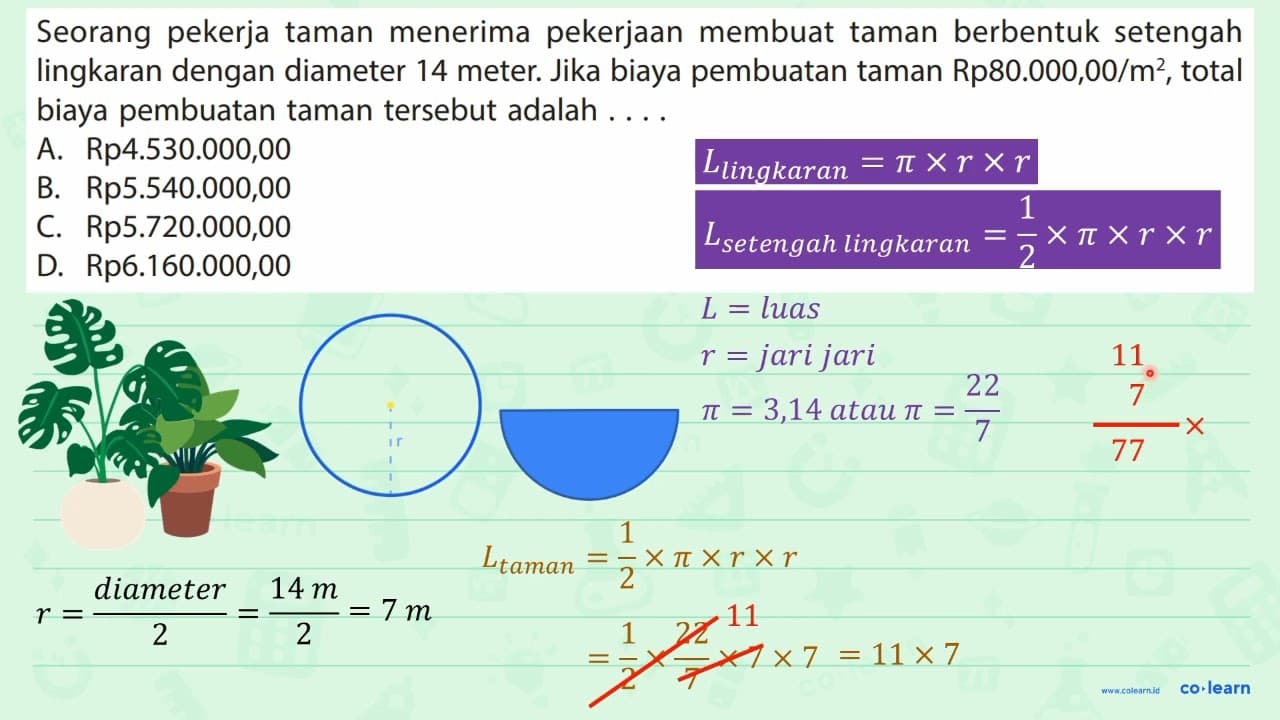 Seorang pekerja taman menerima pekerjaan membuat taman