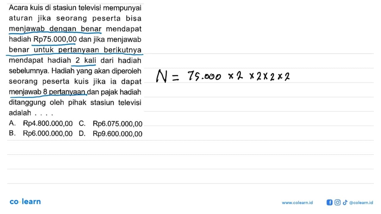 Acara kuis di stasiun televisi mempunyai jika aturan