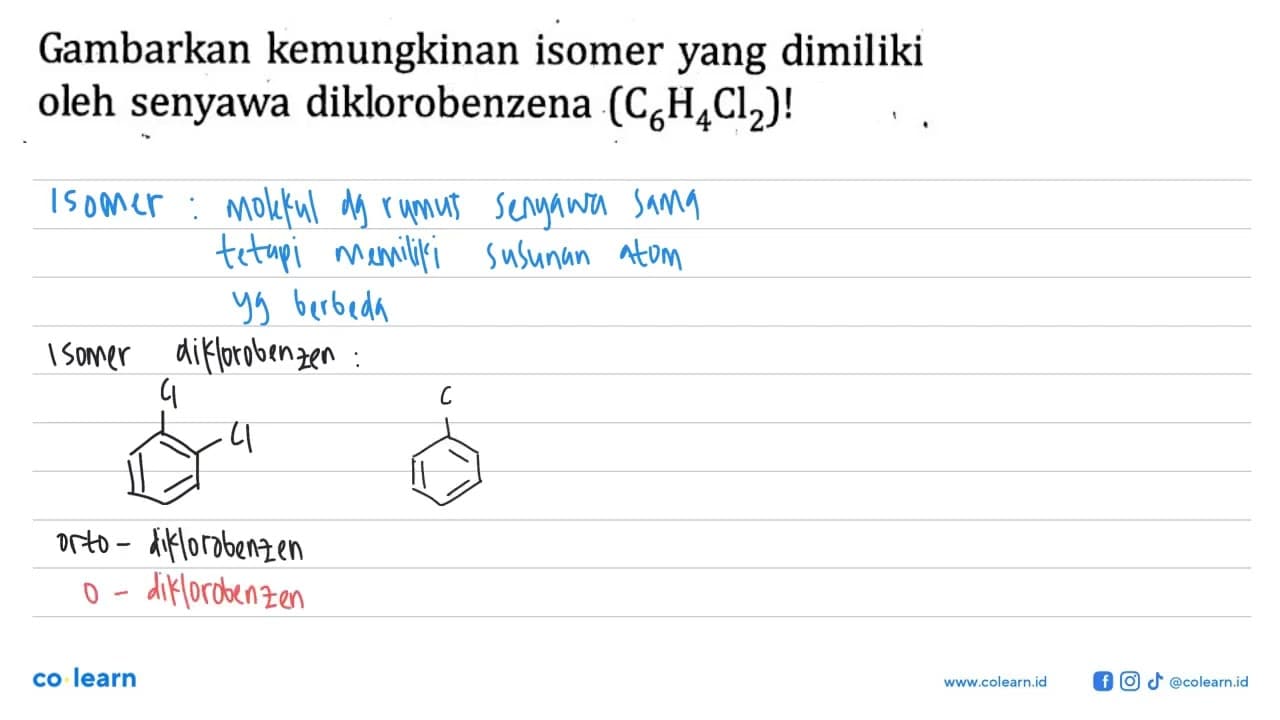 Gambarkan kemungkinan isomer yang dimiliki oleh senyawa