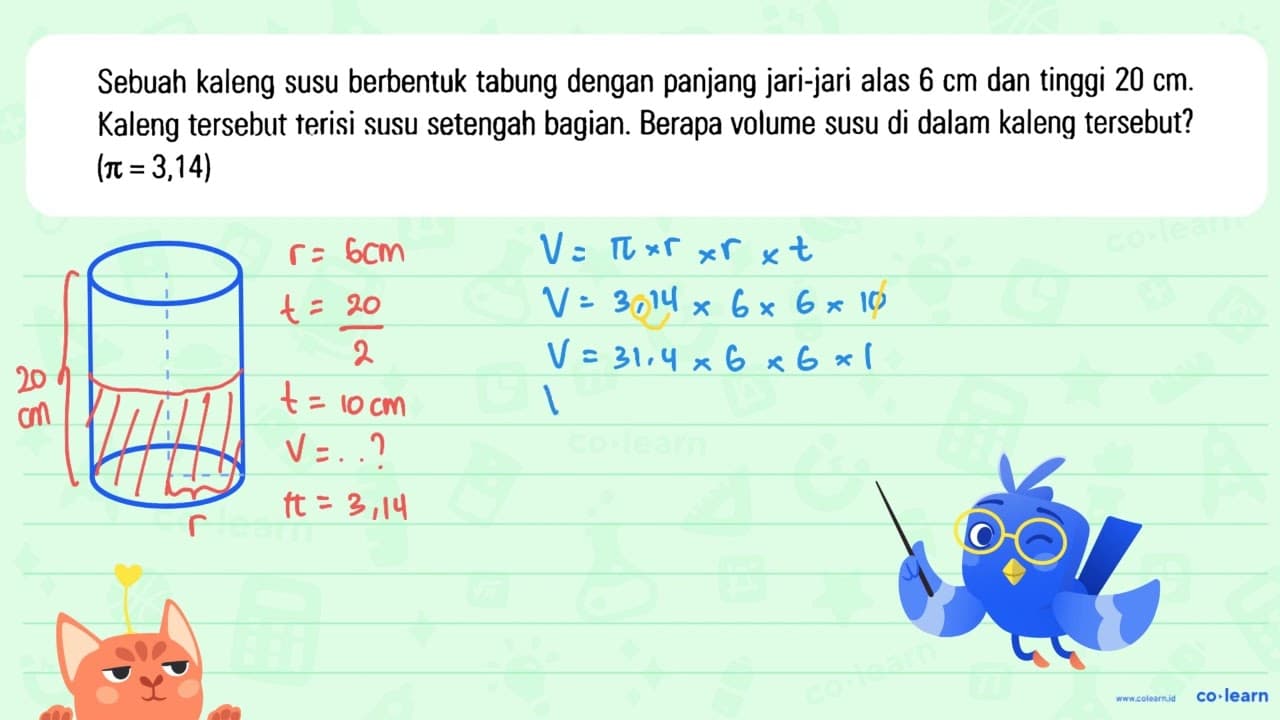 Sebuah kaleng susu berbentuk tabung dengan panjang