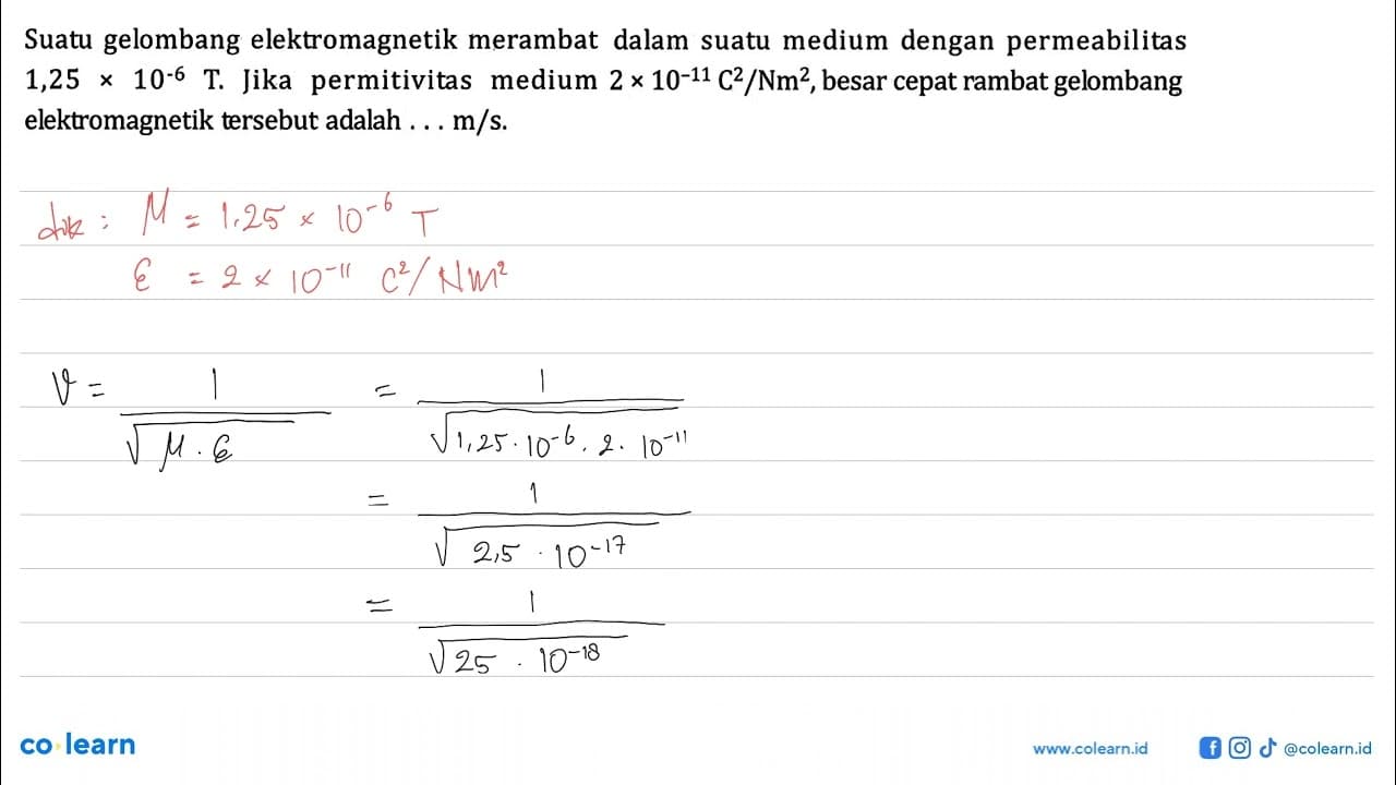 Suatu gelombang elektromagnetik merambat dalam suatu medium