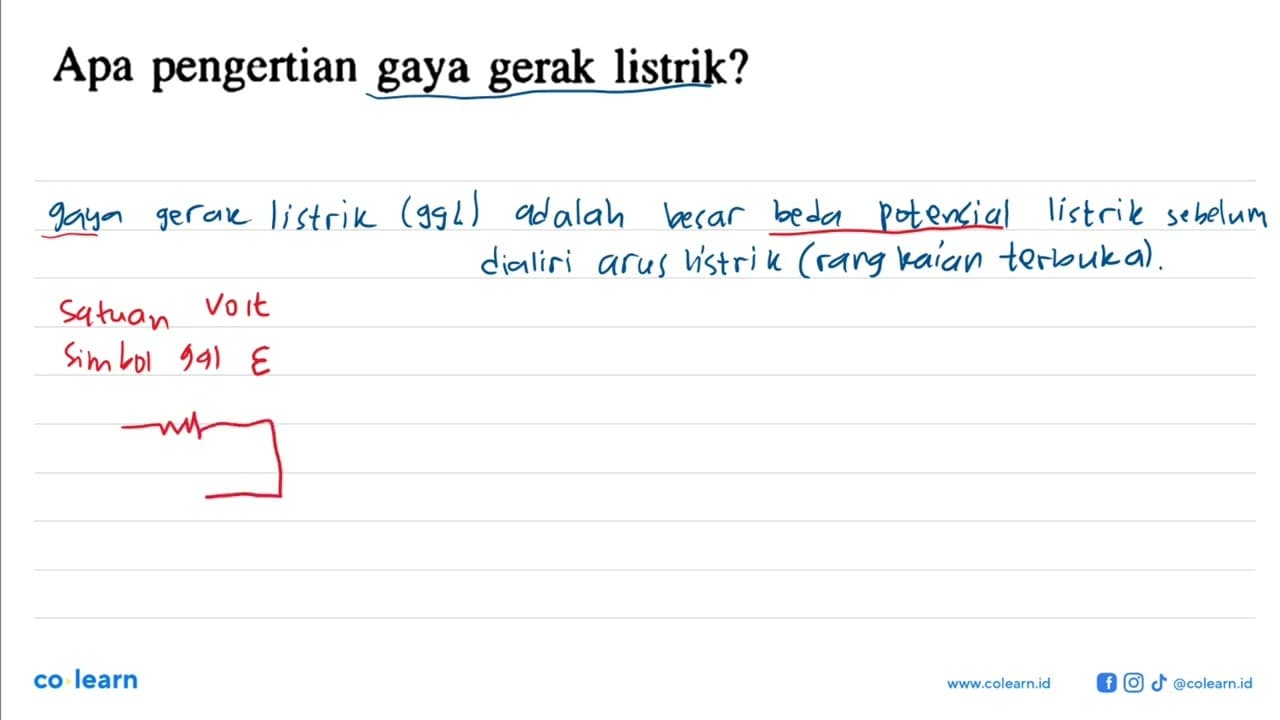 Apa pengertian gaya gerak listrik?