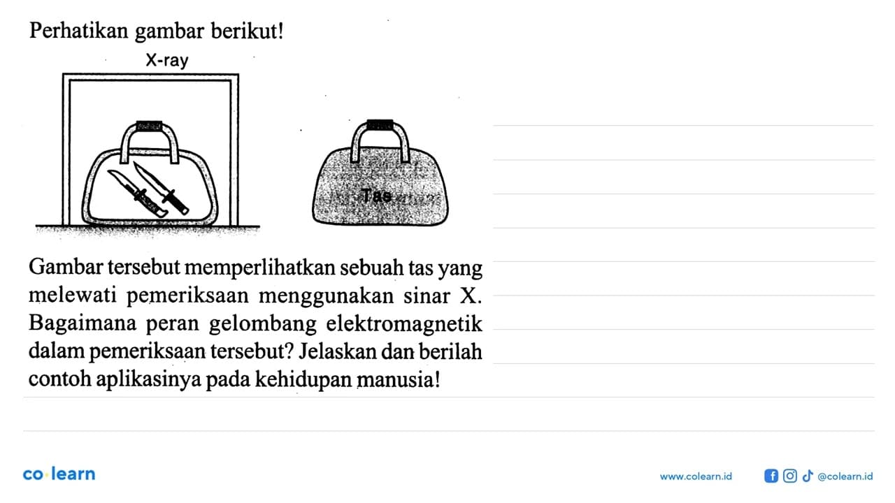 Perhatikan gambar berikut! X-ray Tas Gambar tersebut