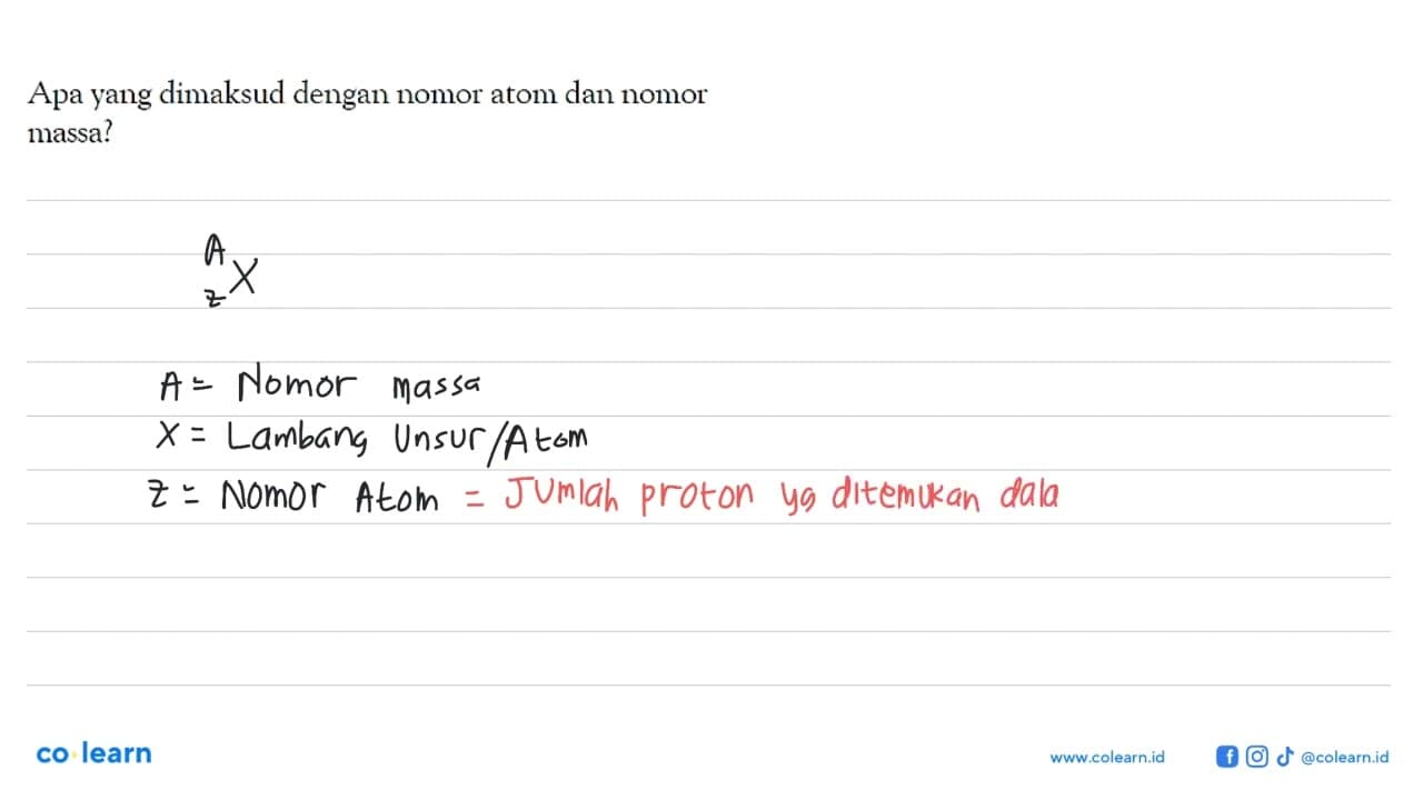 Apa yang dimaksud dengan nomor atom dan nomor massa?