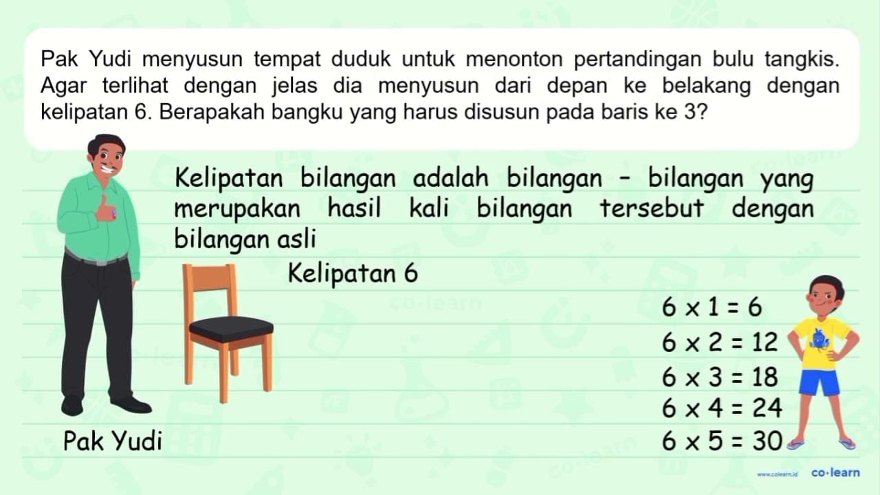 Pak Yudi menyusun tempat duduk untuk menonton pertandingan