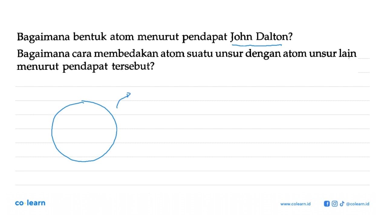 Bagaimana bentuk atom menurut pendapat John Dalton?