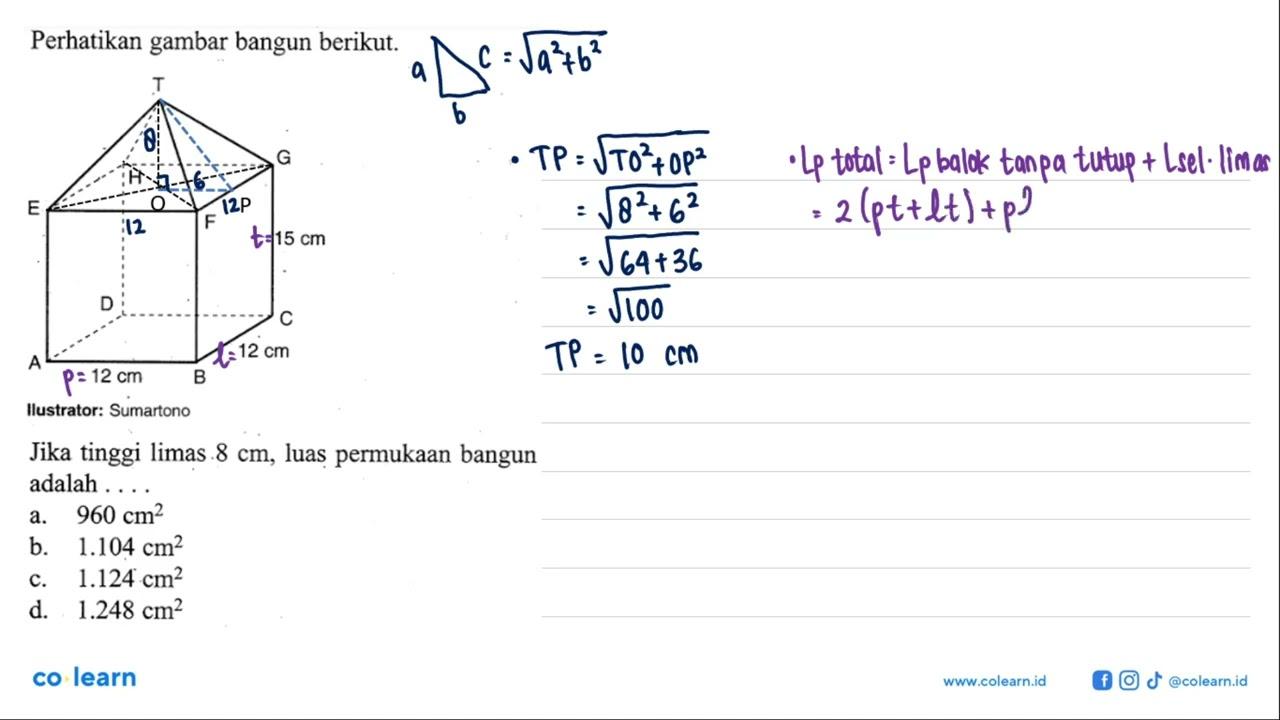 Perhatikan gambar bangun berikut. T H G E F 15 cm D C 12 cm