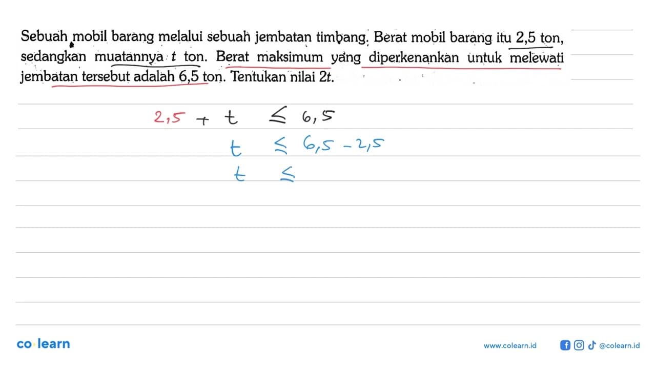 Sebuah mobil barang melalui sebuah jembatan timbang; Berat