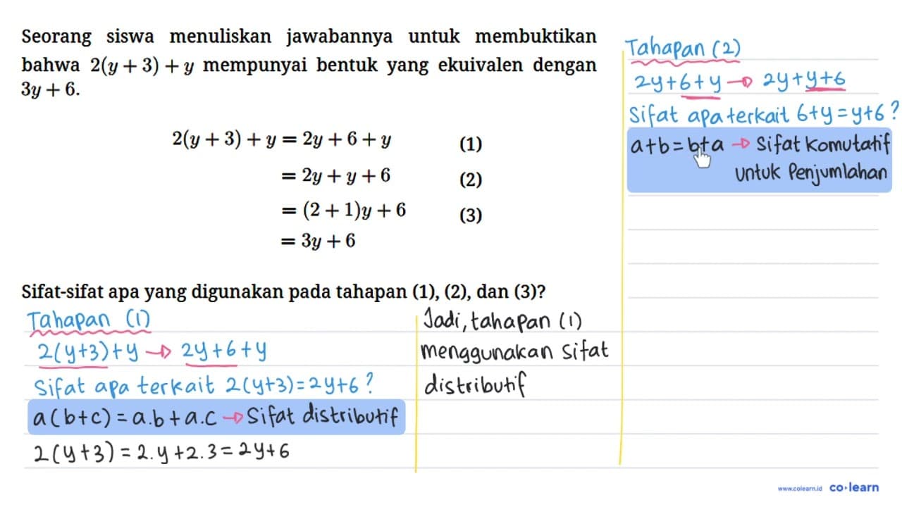 Seorang siswa menuliskan jawabannya untuk membuktikan bahwa