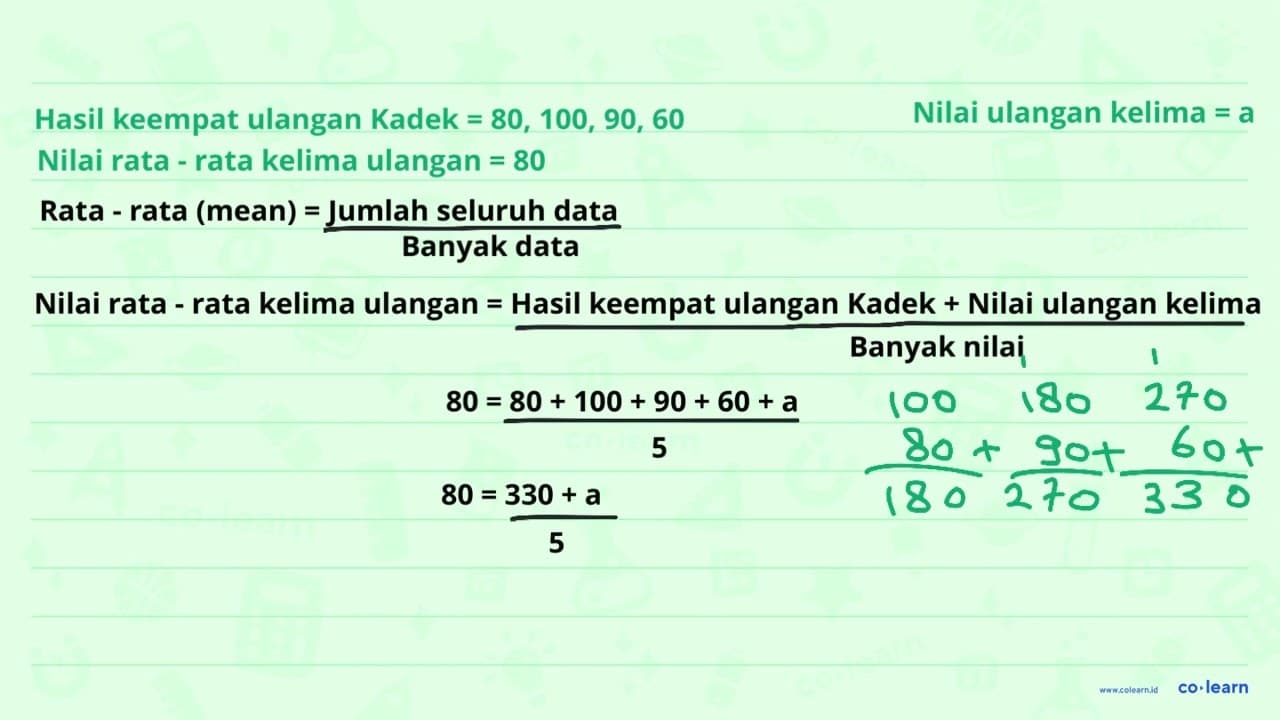 Kadek Ariel Sentosa mengikuti penilaian harian Matematika