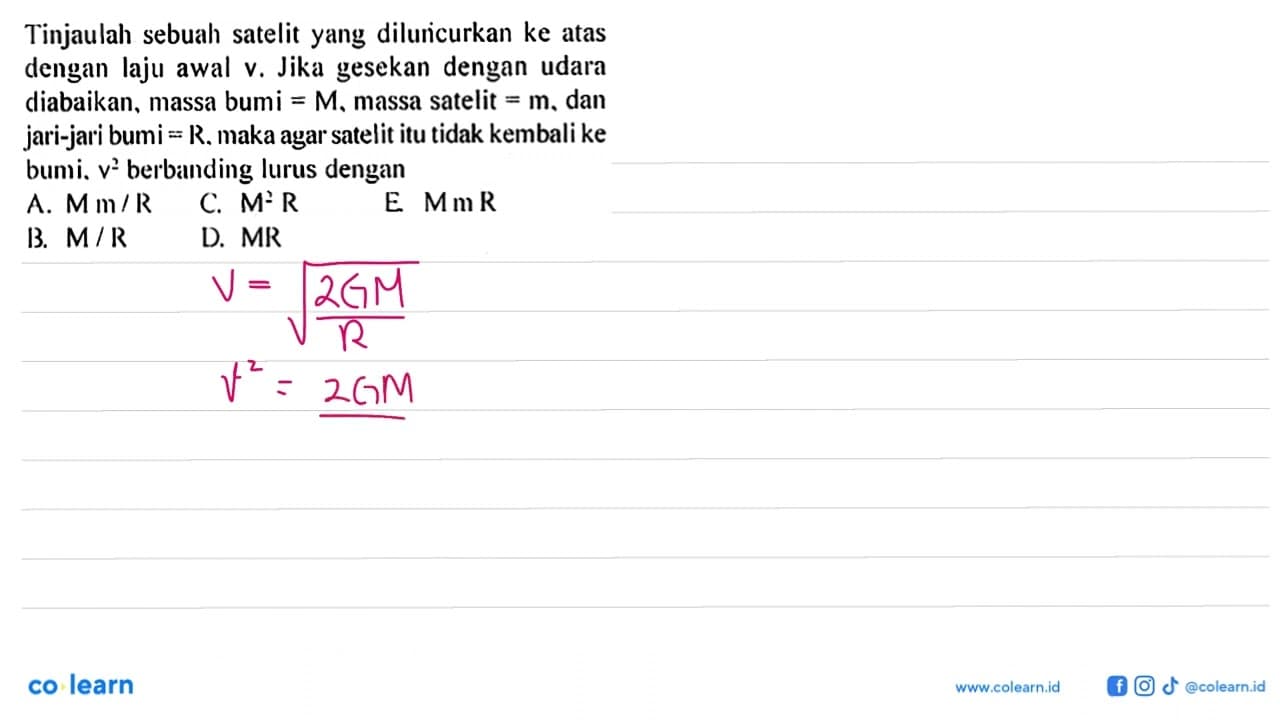 Tinjaulah sebuah satelit yang diluncurkan ke atas dengan