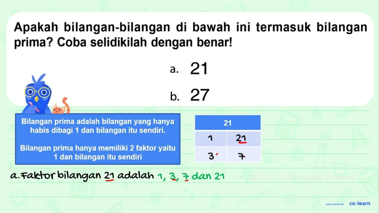 Apakah bilangan-bilangan di bawah ini termasuk bilangan