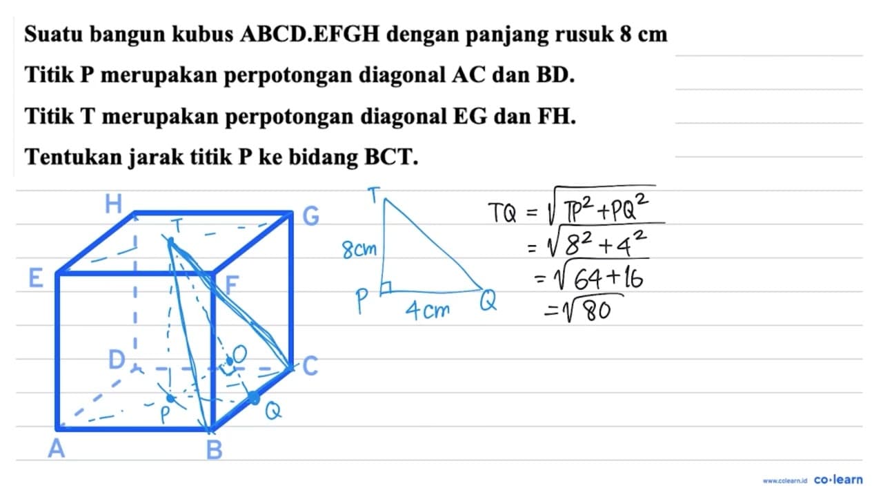 Suatu bangun kubus {A B C D . E F G H) dengan panjang rusuk