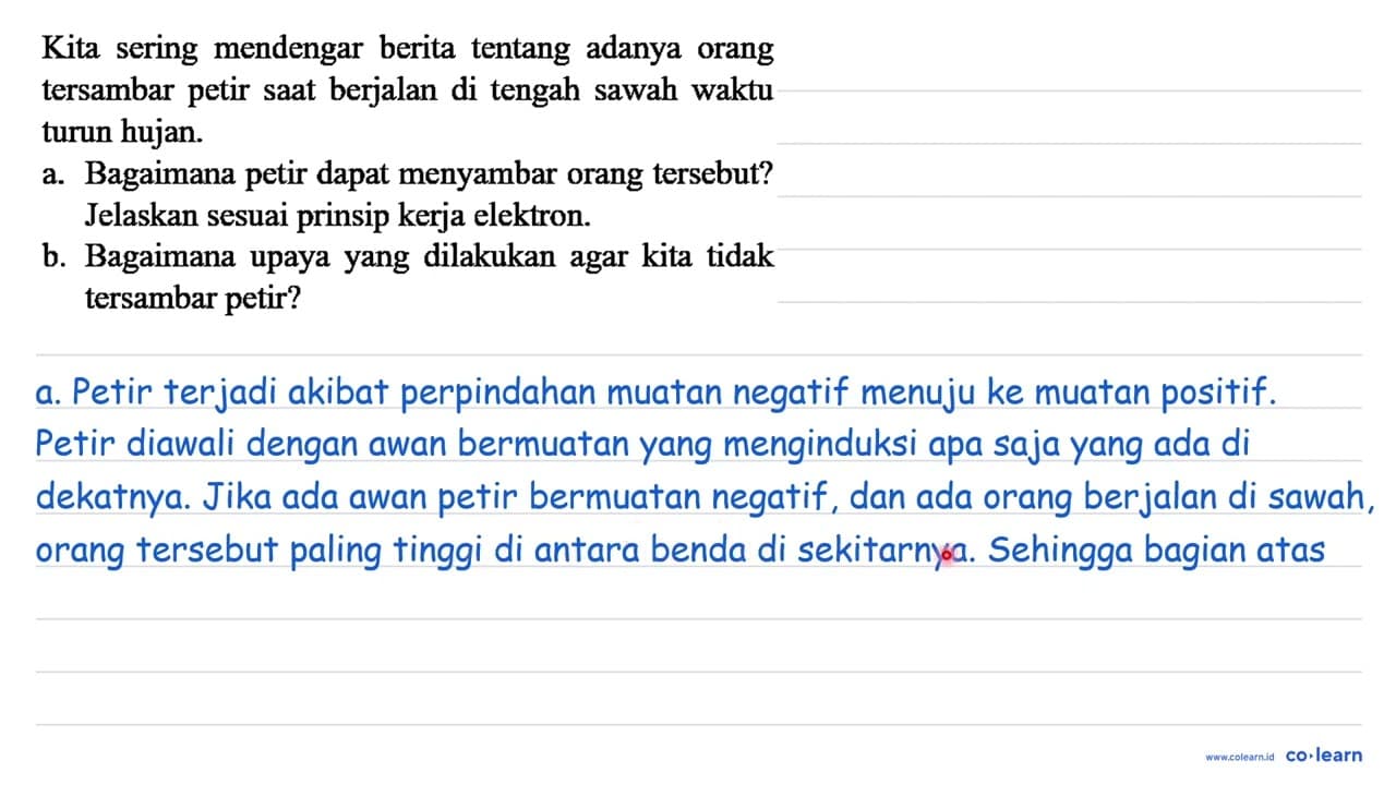 Kita sering mendengar berita tentang adanya orang tersambar