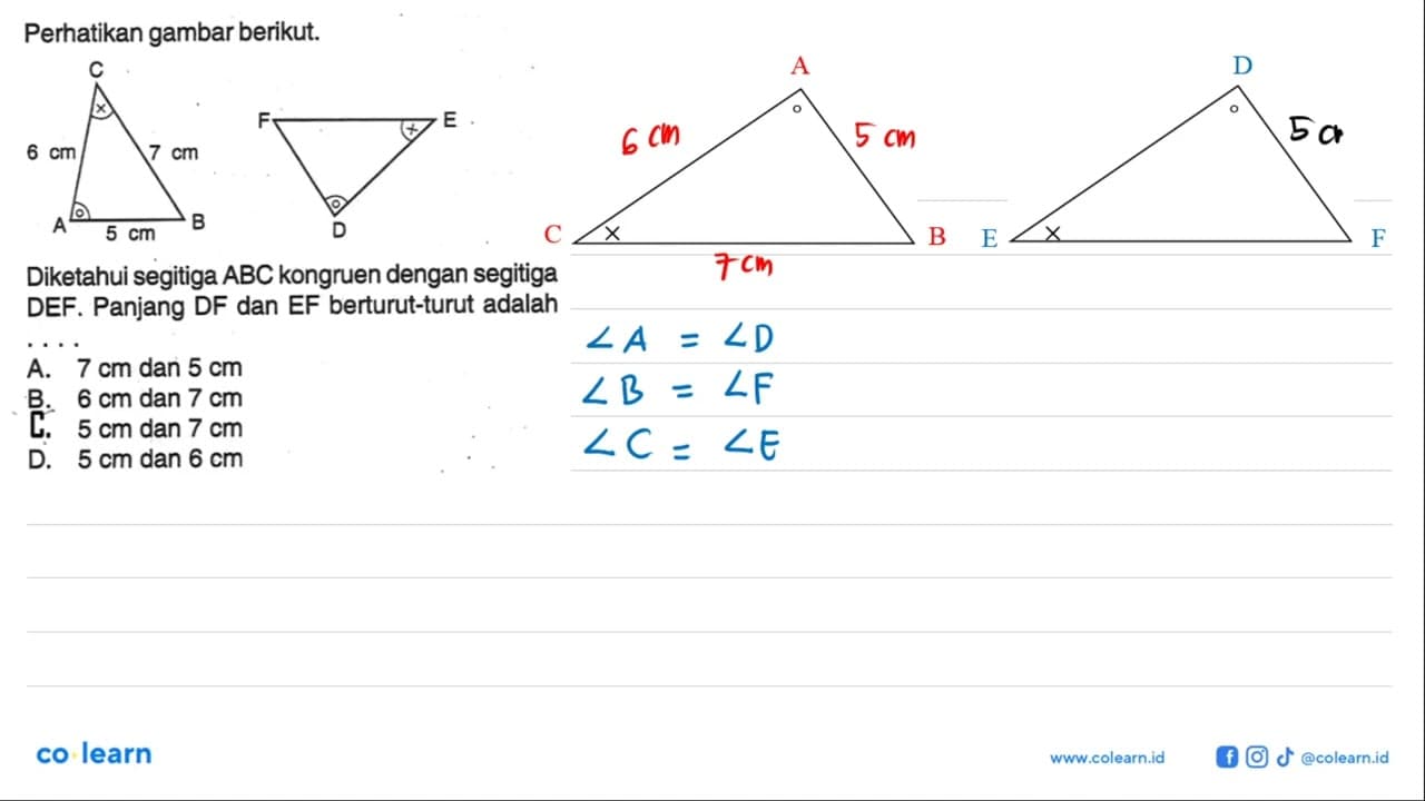 Perhatikan gambar berikut. 6 cm 7 cm 5 cm Diketahui