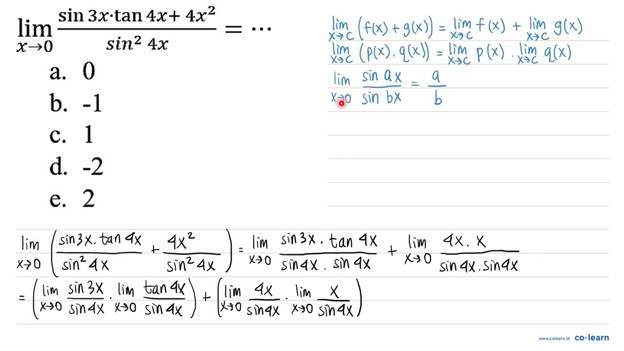 lim _(x -> 0) (sin 3 x . tan 4 x+4 x^(2))/(sin ^(2) 4 x)=..