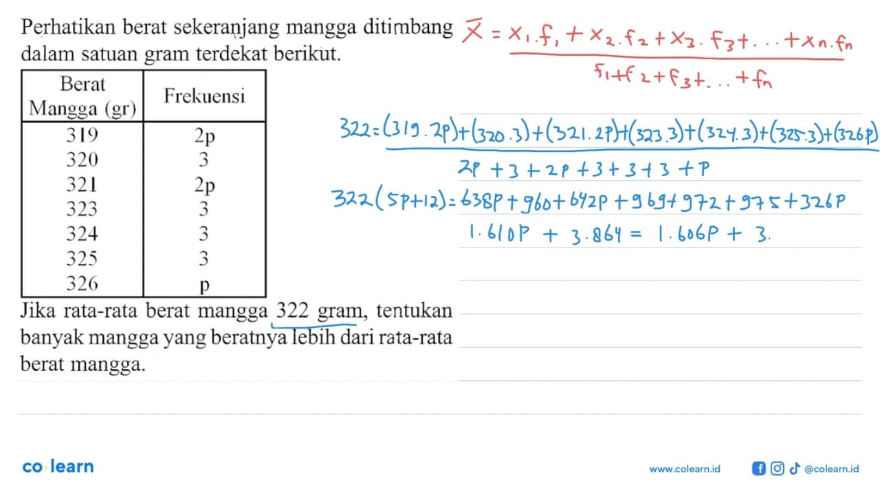 Perhatikan berat sekeranjang mangga ditimbang dalam satuan