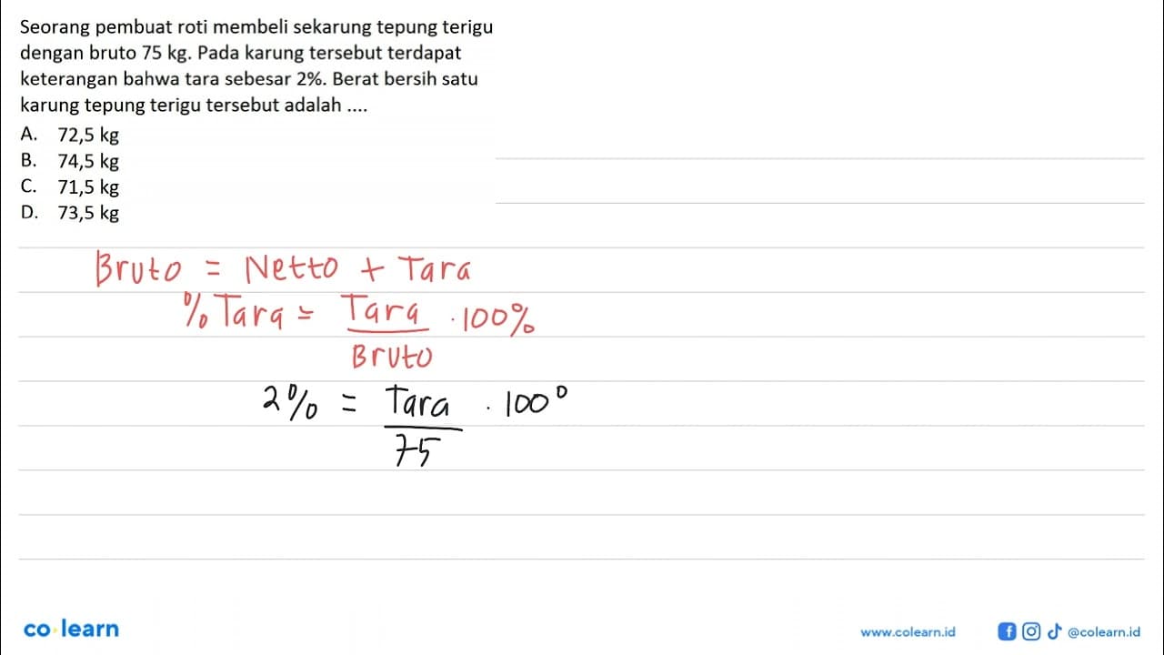 Seorang pembuat roti membeli sekarung tepung terigu dengan