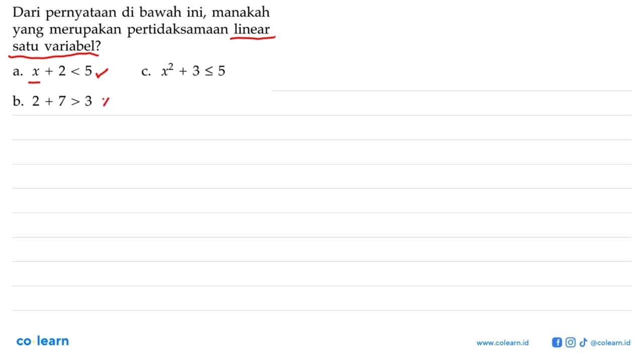 Dari pernyataan di bawah ini, manakah yang merupakan