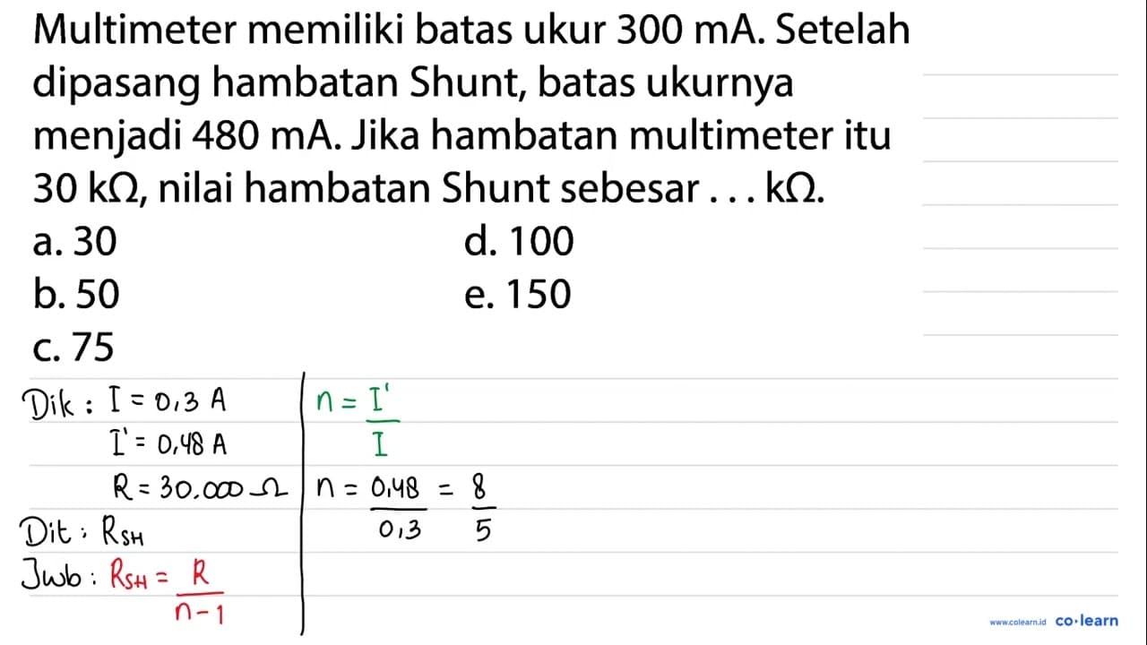 Multimeter memiliki batas ukur 300 mA. Setelah dipasang