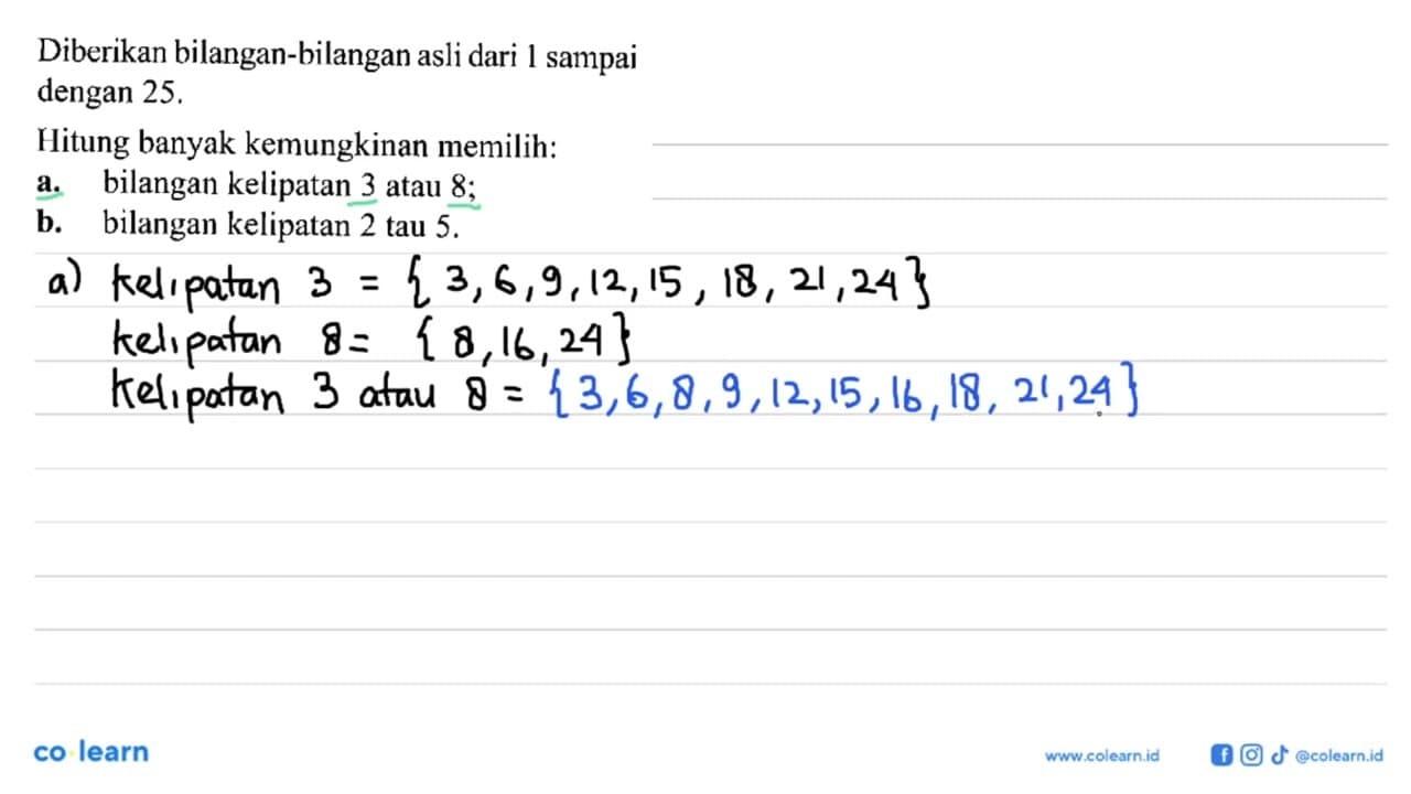 Diberikan bilangan-bilangan asli dari 1 sampai dengan