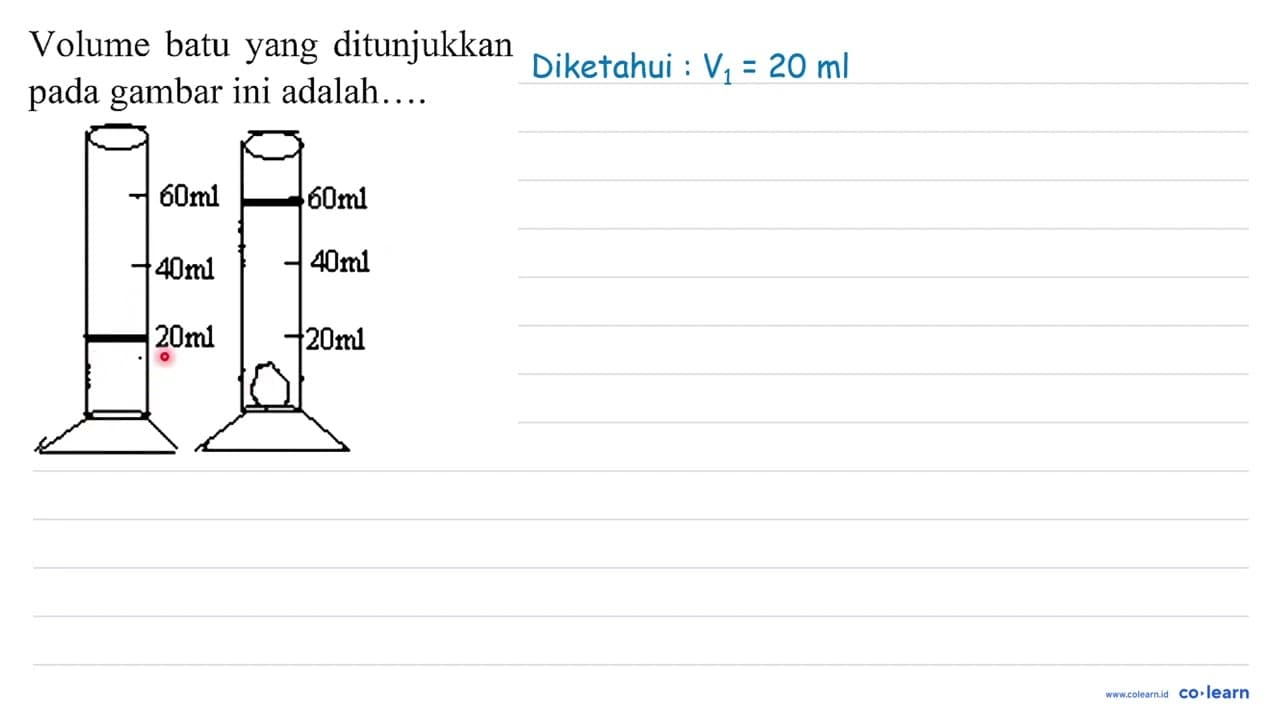 Volume batu yang ditunjukkan pada gambar ini adalah....