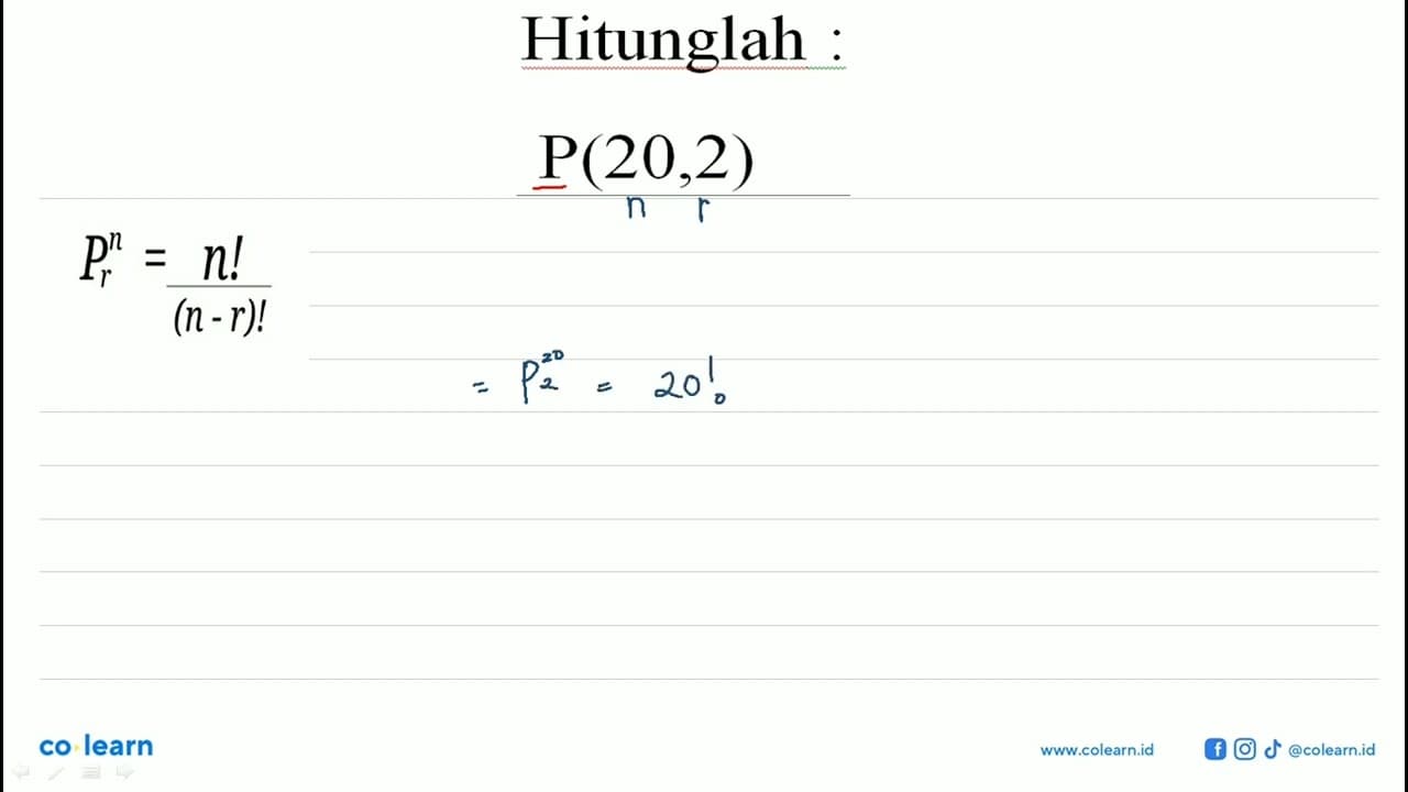 Hitunglah P(5,5)