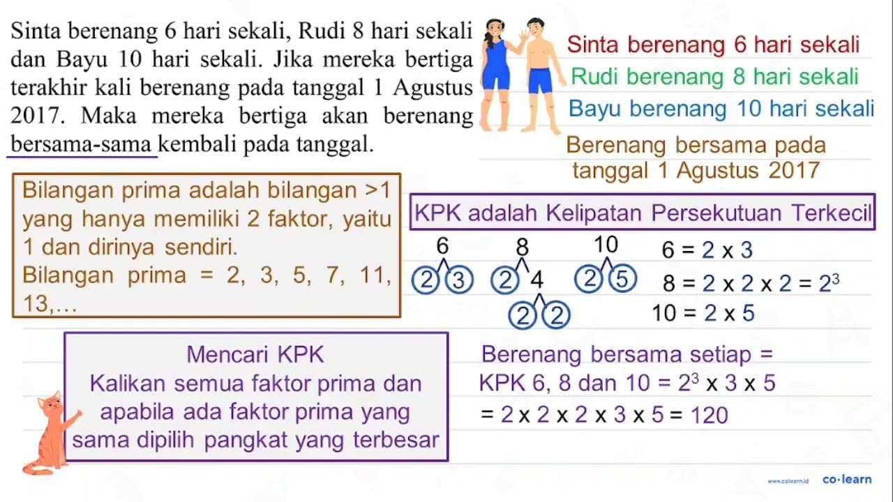 Sinta berenang 6 hari sekali, Rudi 8 hari sekali dan Bayu