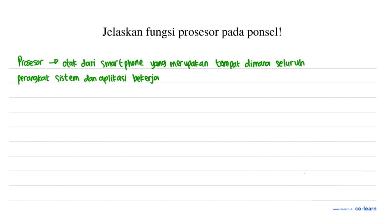 Jelaskan fungsi prosesor pada ponsel!