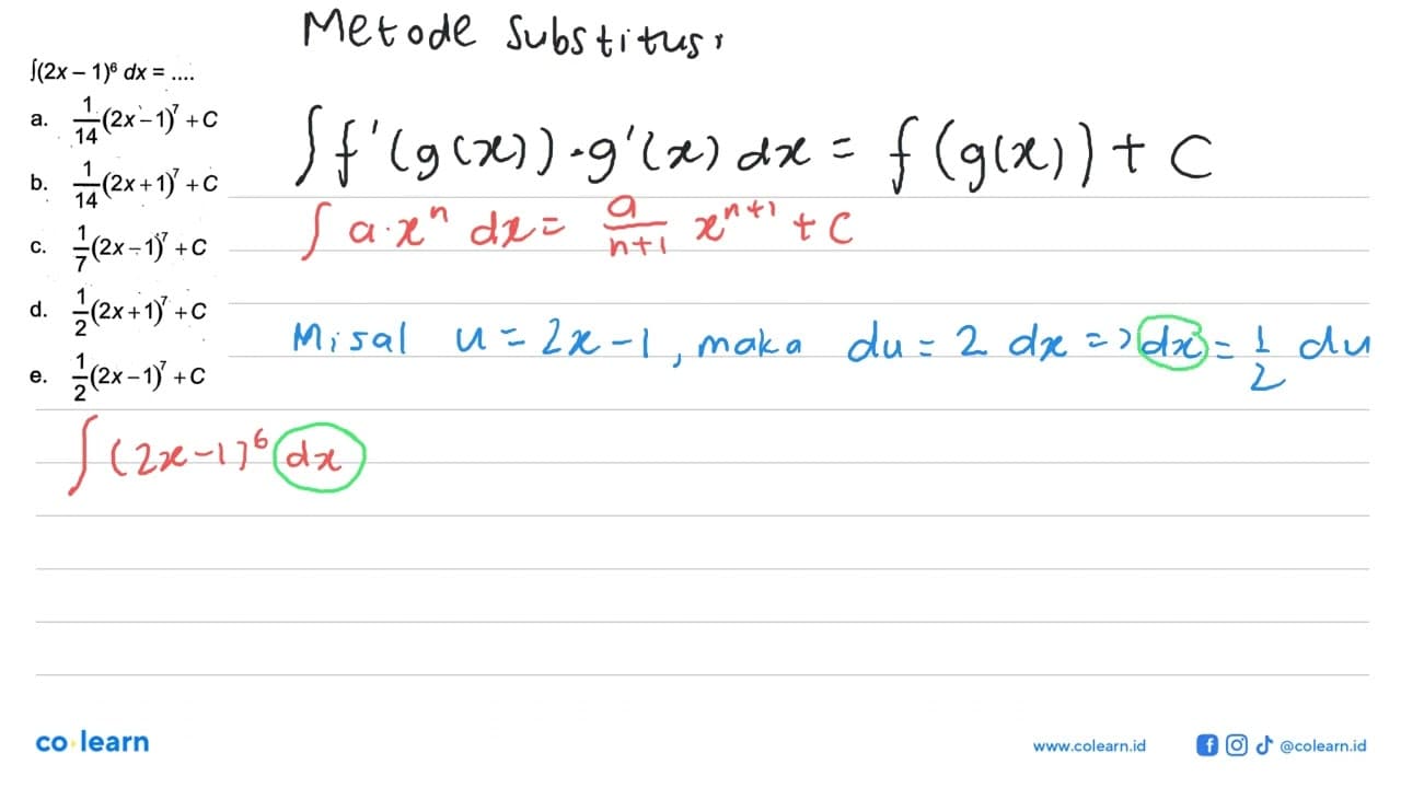 integral (2x-1)^6 dx=....