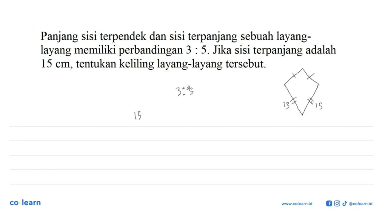 Panjang sisi terpendek dan sisi terpanjang sebuah