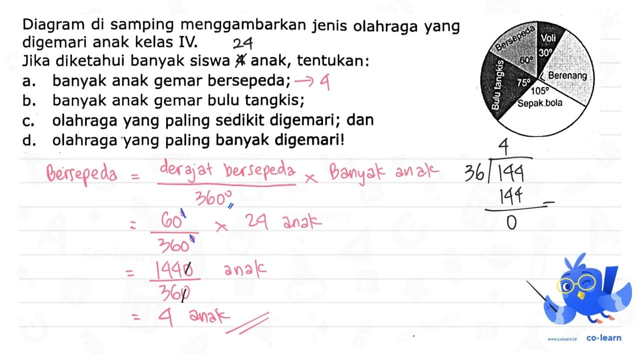 Diagram di samping menggambarkan jenis olahraga yang