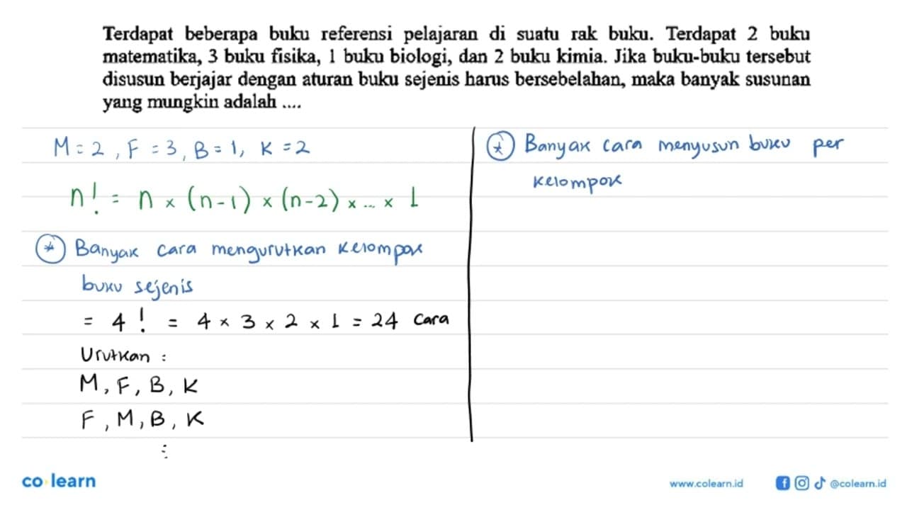 Terdapat beberapa buku referensi pelajaran di suatu rak