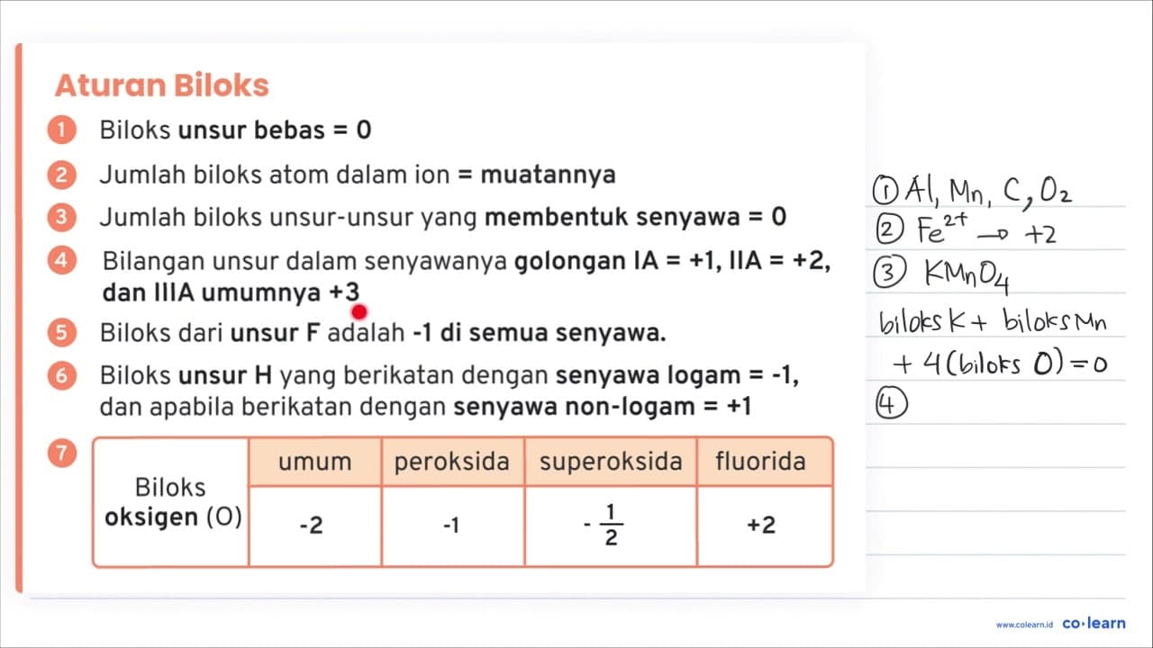 Tentukan bilangan oksidasi untuk unsur yang dicetak tebal!