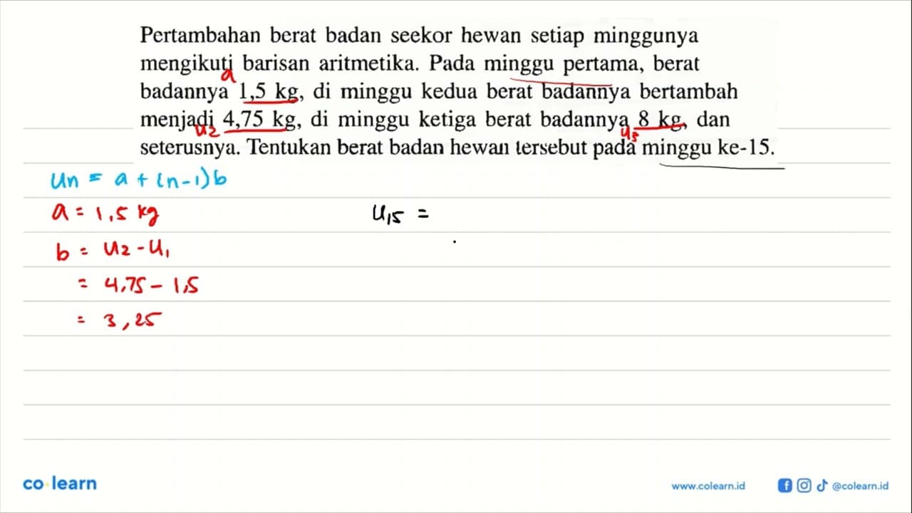 Pertambahan berat badan seekor hewan setiap minggunya