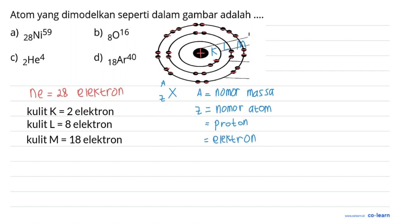 Atom yang dimodelkan seperti dalam gambar adalah .... I